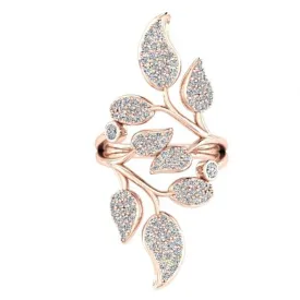 1.0 carat Diamond Leaf Ring 18K Rose Gold