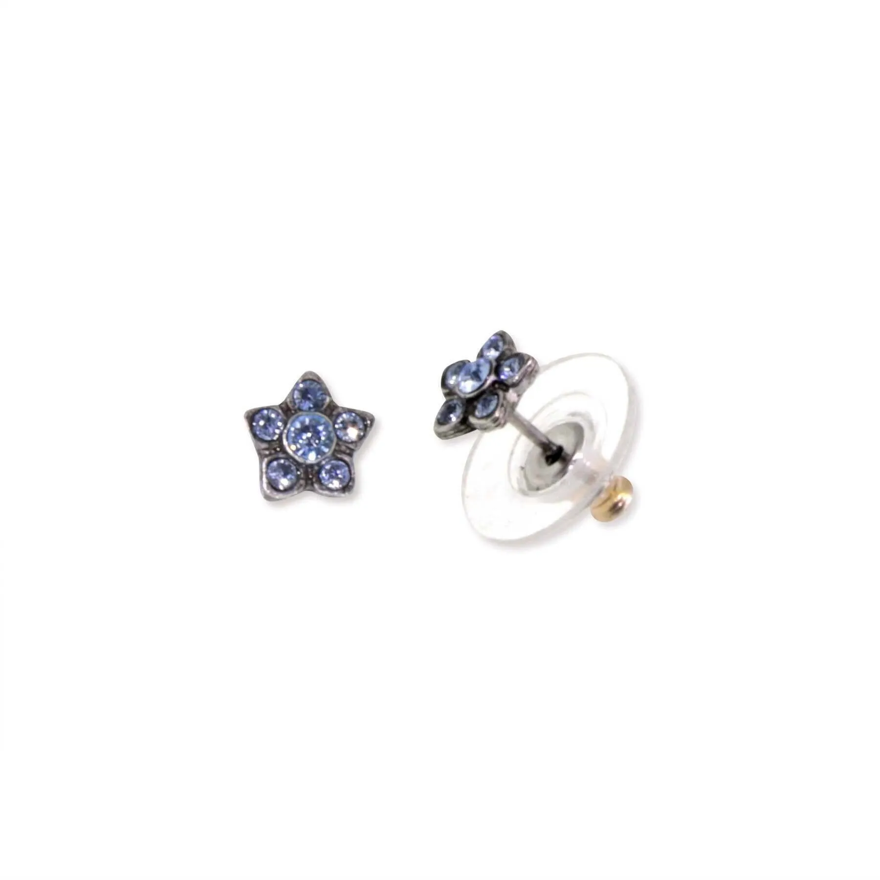 1928 Jewelry Light Sapphire Crystal Star Flower Dainty Stud Earrings