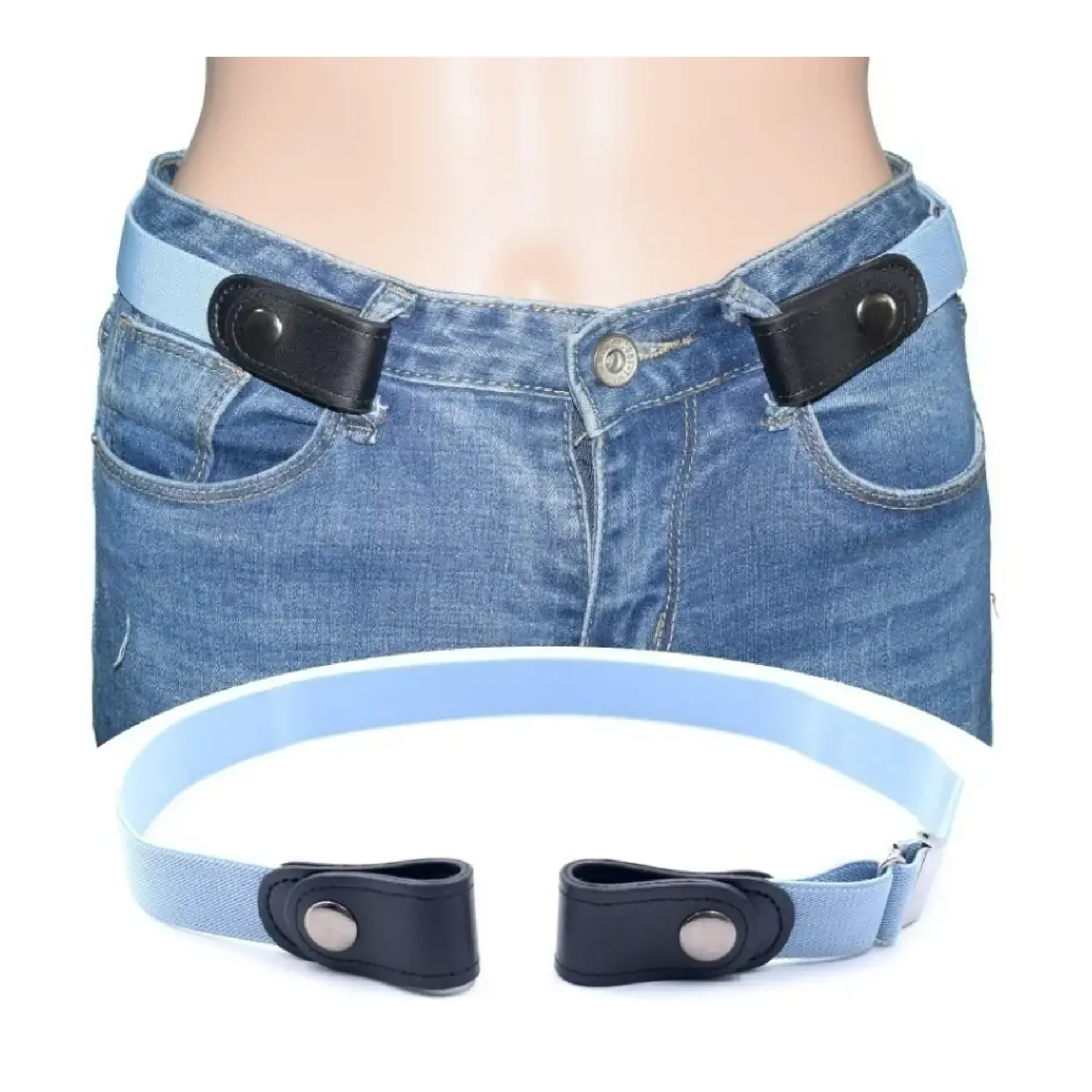 1pc Trendy No Buckle Elastic Waist Belt For Men - Adjustable And Comfortable Solution For Jeans