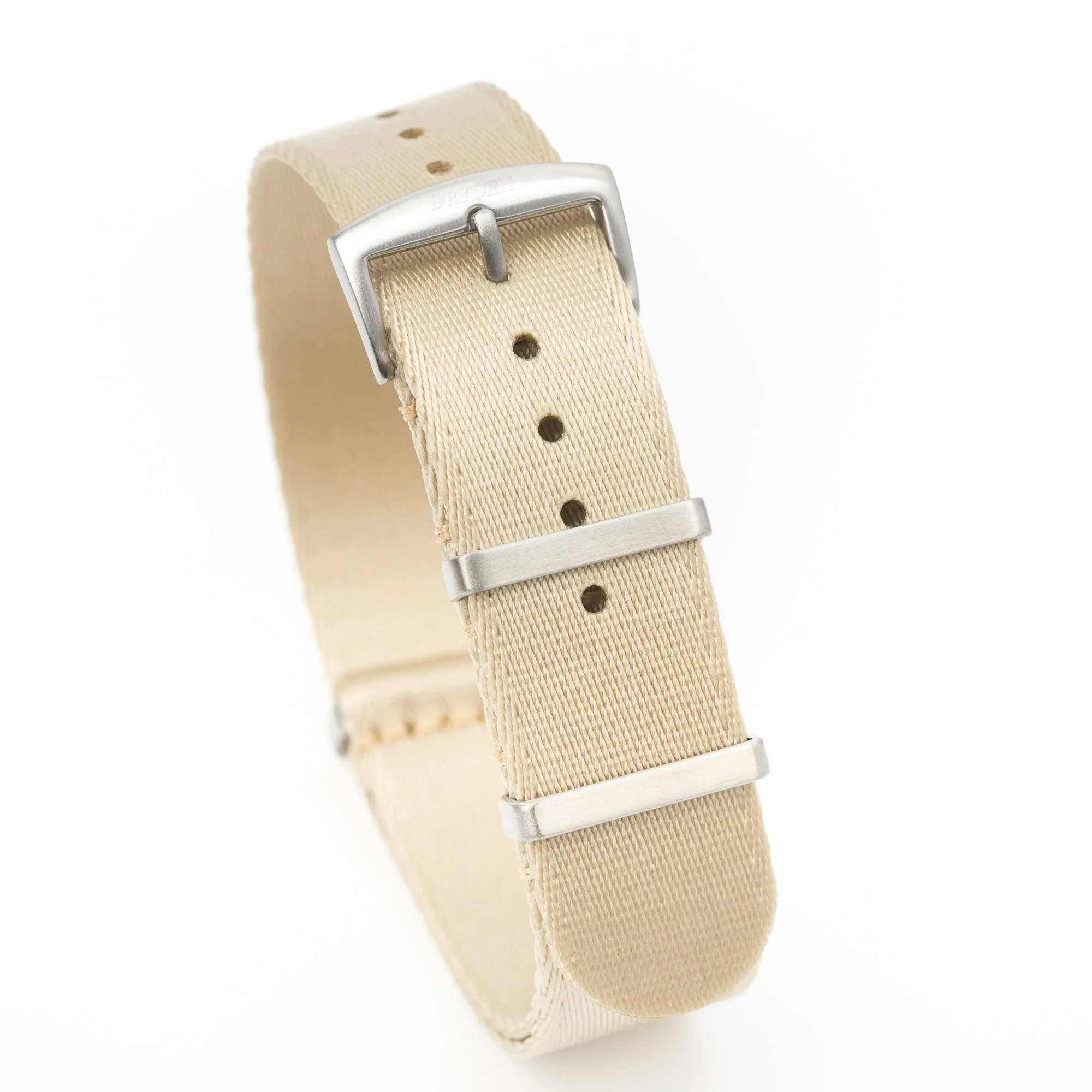 20mm 22mm SLIM Seat Belt Nylon Watch Strap - Light Beige