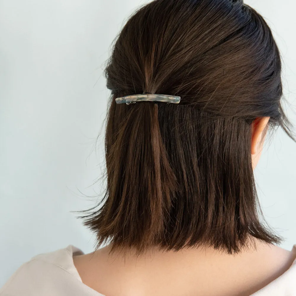 Acetate Marble Slim Bar Barrette