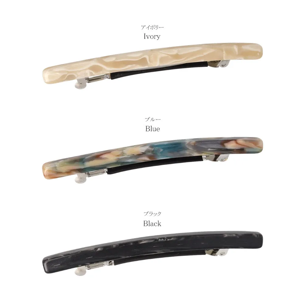 Acetate Marble Slim Bar Barrette