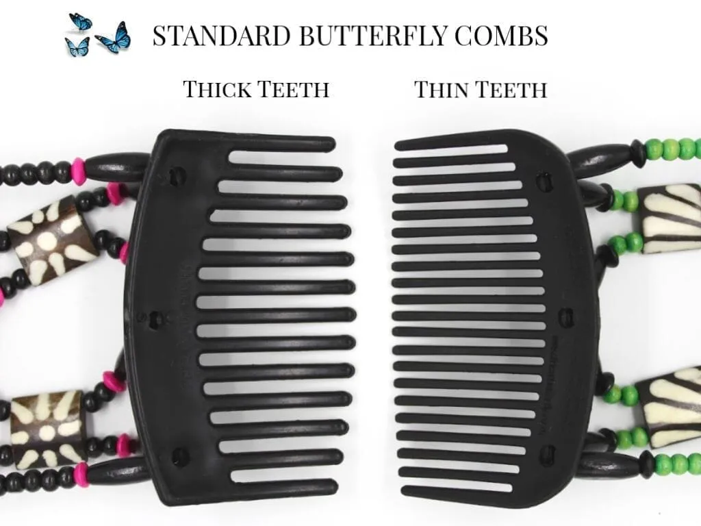 African Butterfly Hair Comb - Beada Tube Clear 59