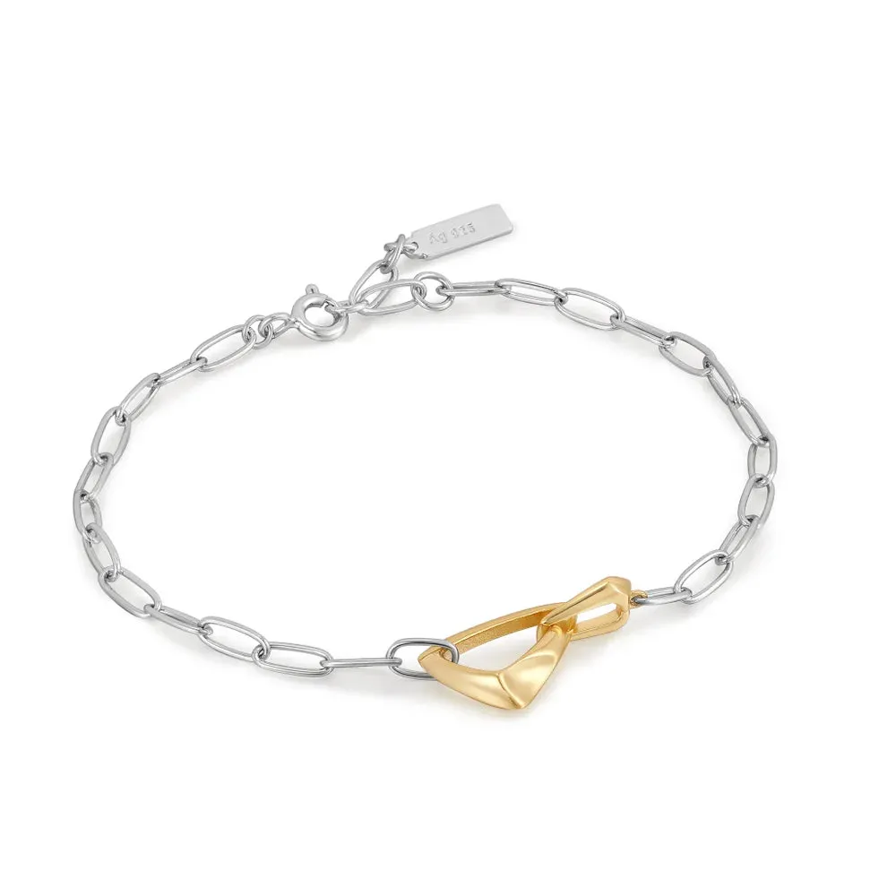 Ania Haie Silver Arrow Link Chunky Chain Two-Tone Bracelets