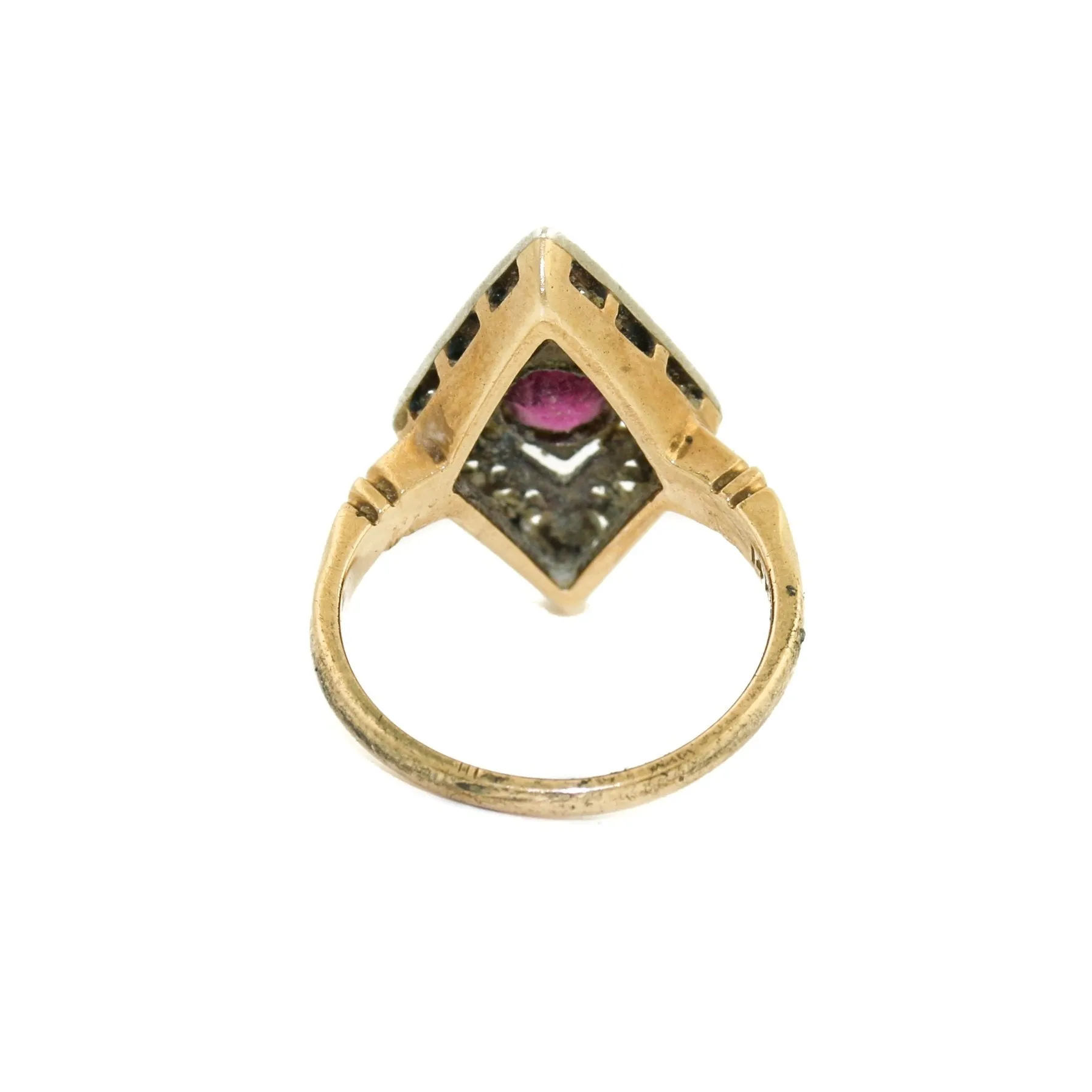 Antique Two-Toned Ruby 14k Gold Ring 4.5