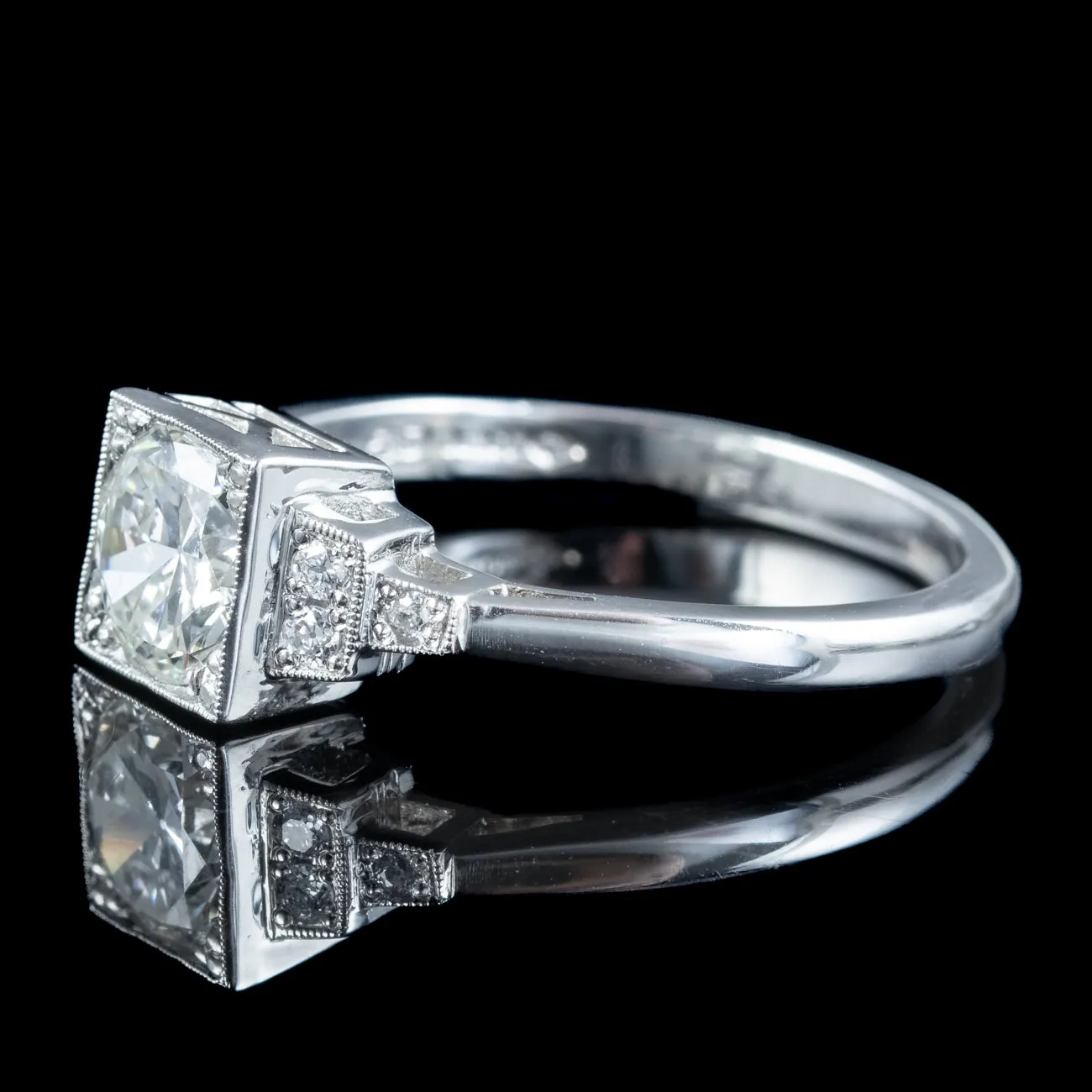 Art Deco Style Diamond Ring 0.85ct Diamond