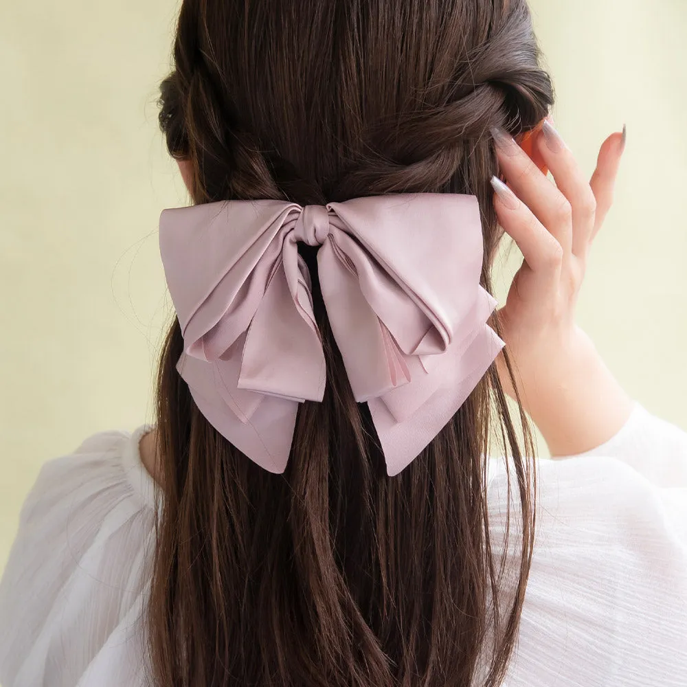 Big Layered Bow Hair Barrette