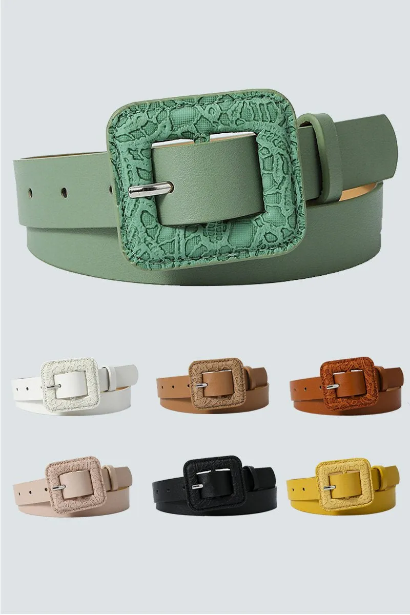 BIG SQUARE BUCKLE SLIM BELT