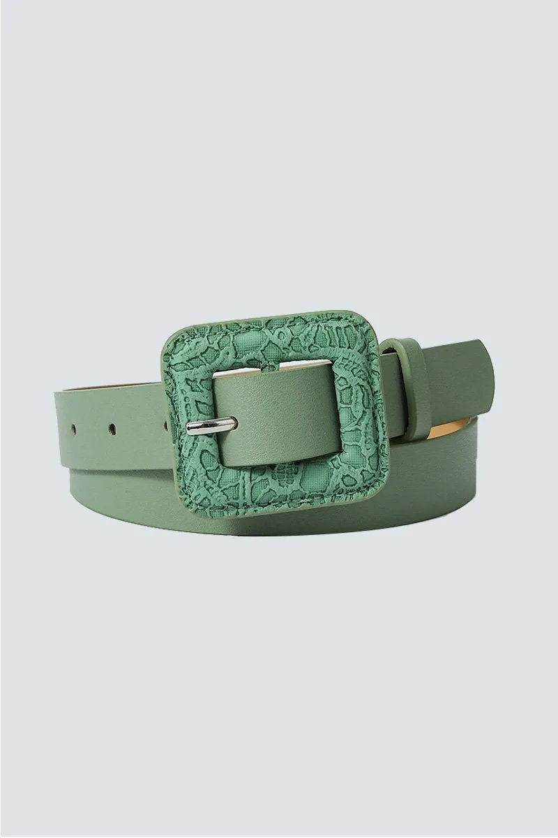 BIG SQUARE BUCKLE SLIM BELT