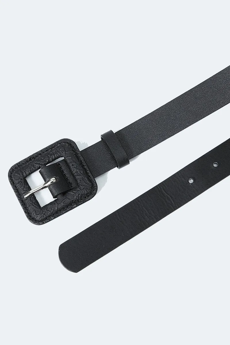 BIG SQUARE BUCKLE SLIM BELT