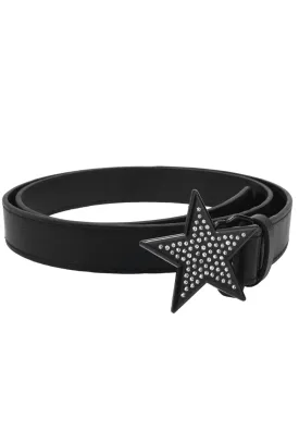 Black Rhinestone Star Belt