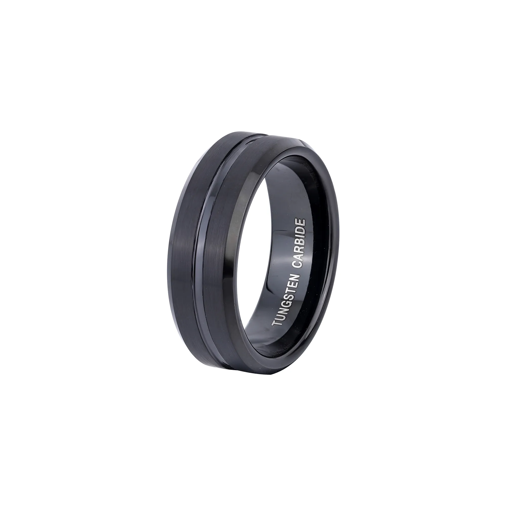 Black Silver Tungsten Wedding Ring KCLR 9