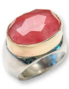 Bluenoemi Gold Ring Design Jewelry Israel Rings for Women silver gold cherry quartz