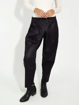 Bowery Pull On Balloon Pant - Shiny Indigo Denim