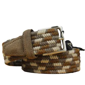 Brown & Cream Multicolour Cashmere-Wool Woven Stretch Belt - Anderson's