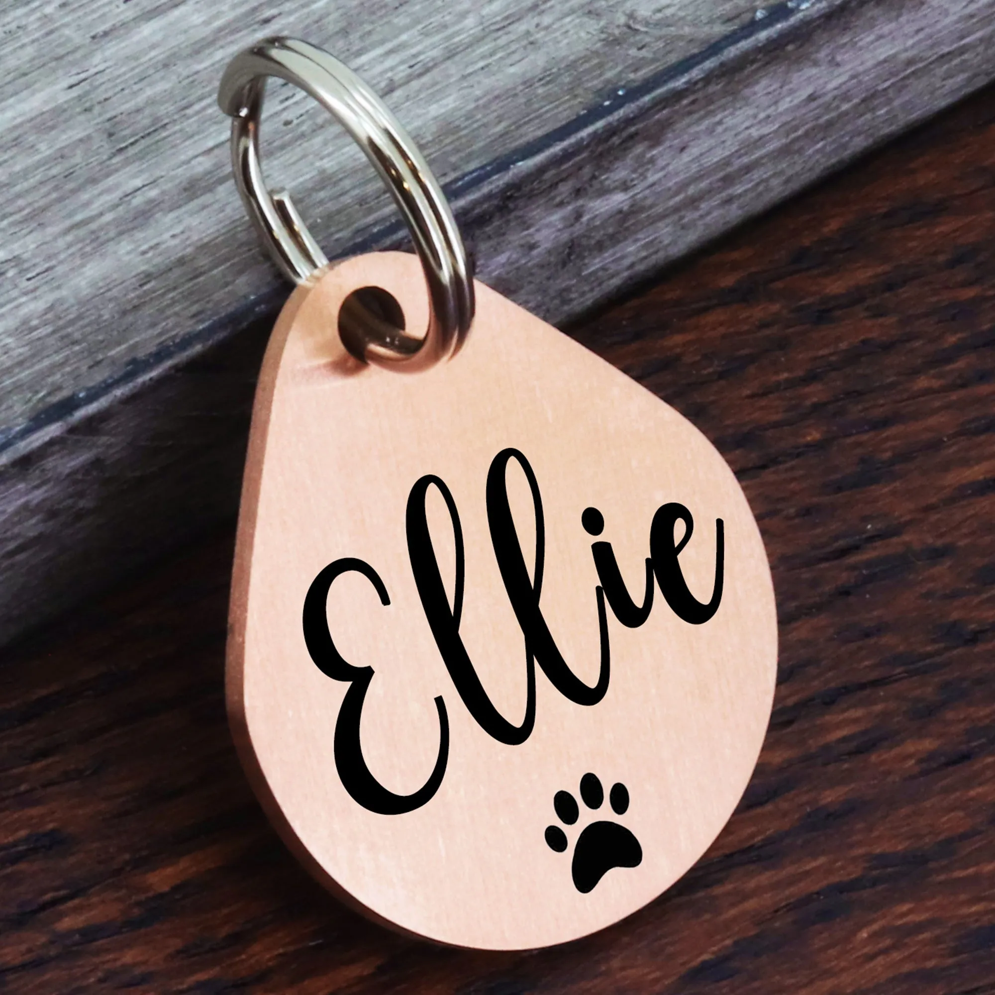 Brushed Teardrop Shape Dog Tag