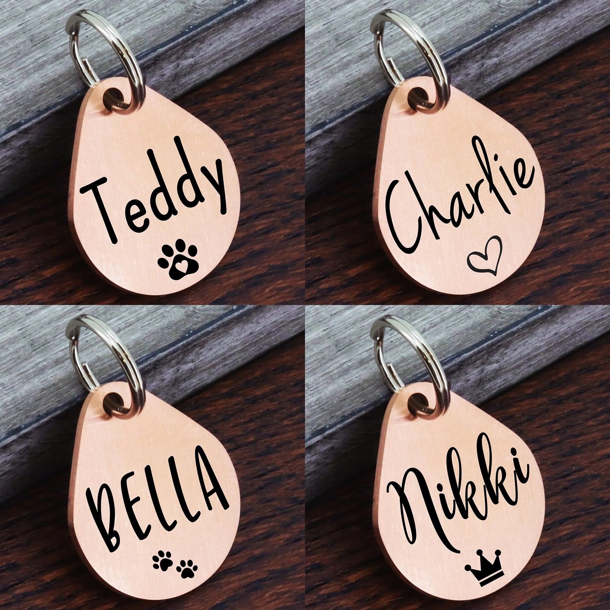 Brushed Teardrop Shape Dog Tag