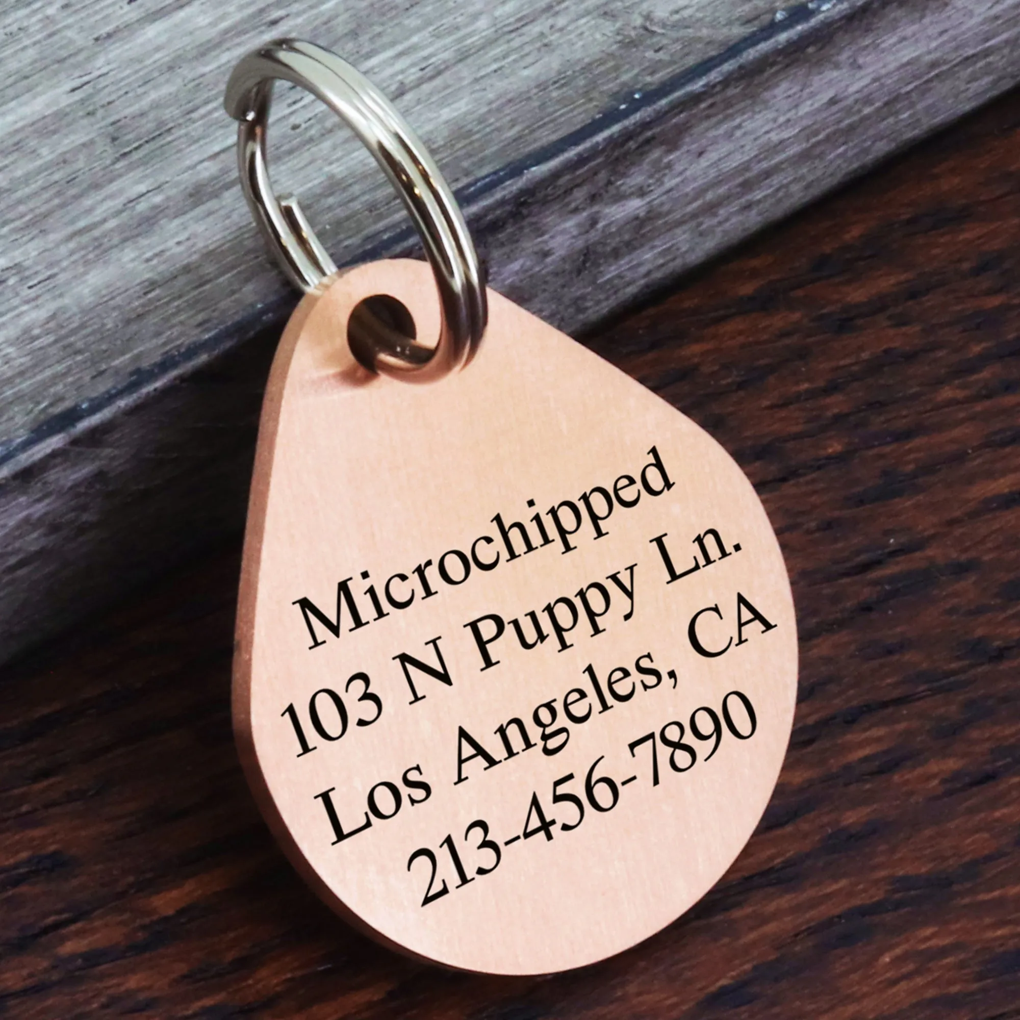 Brushed Teardrop Shape Dog Tag