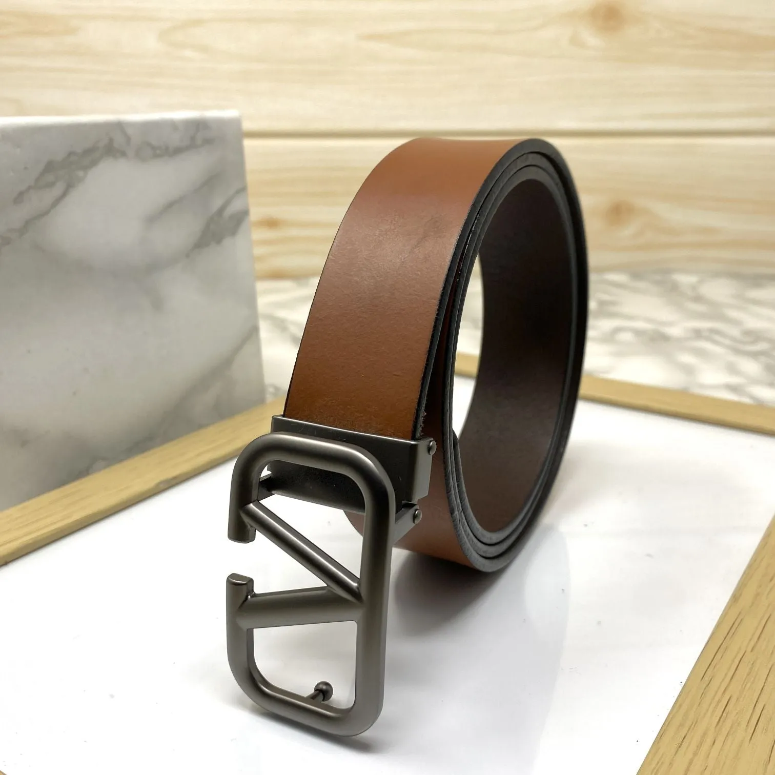 Casual V-Pattern Leather Strap Belt-JonasParamount