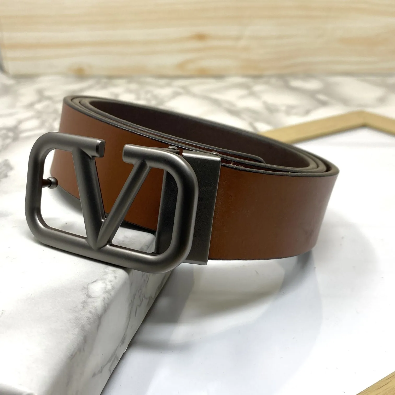 Casual V-Pattern Leather Strap Belt-JonasParamount