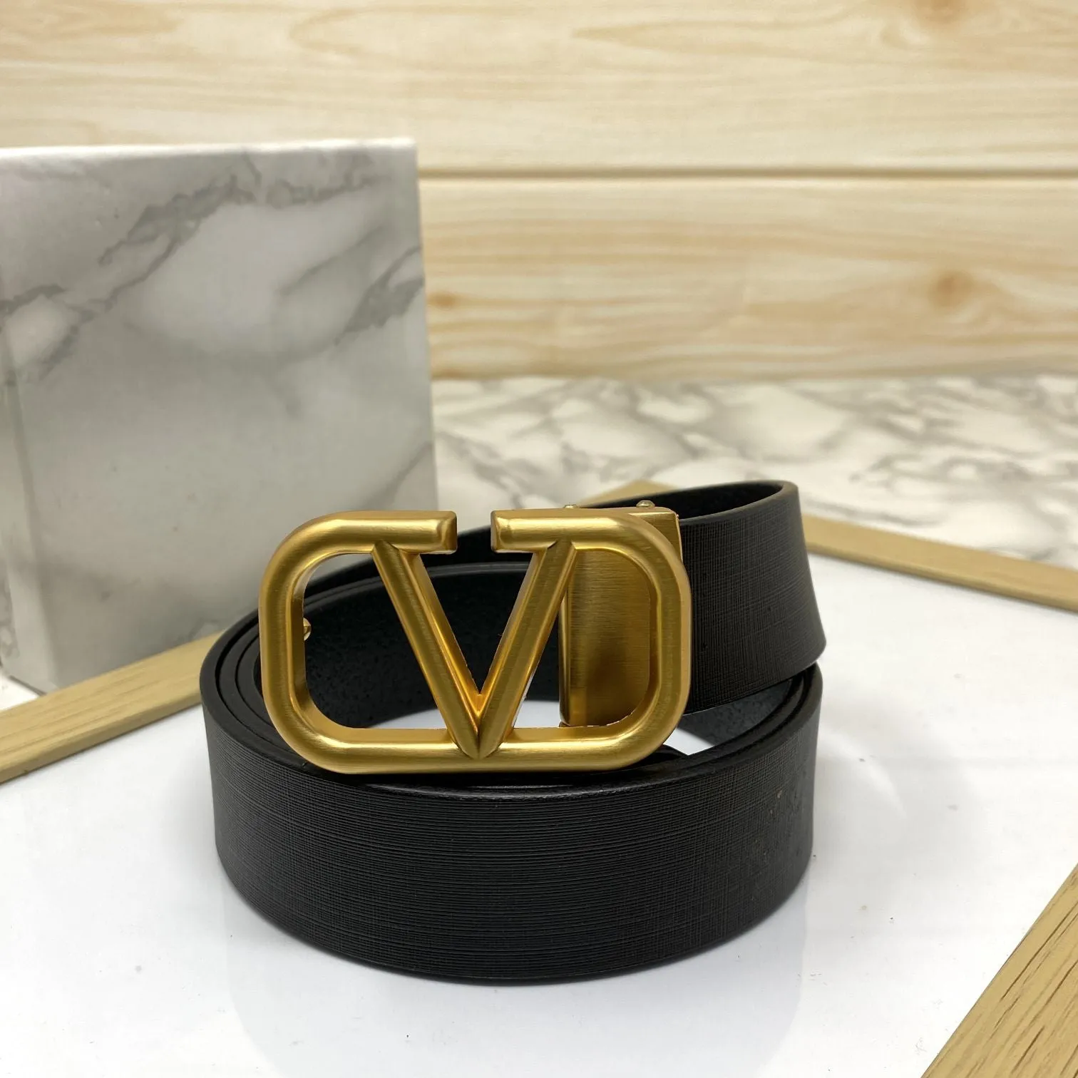 Casual V-Pattern Leather Strap Belt-JonasParamount