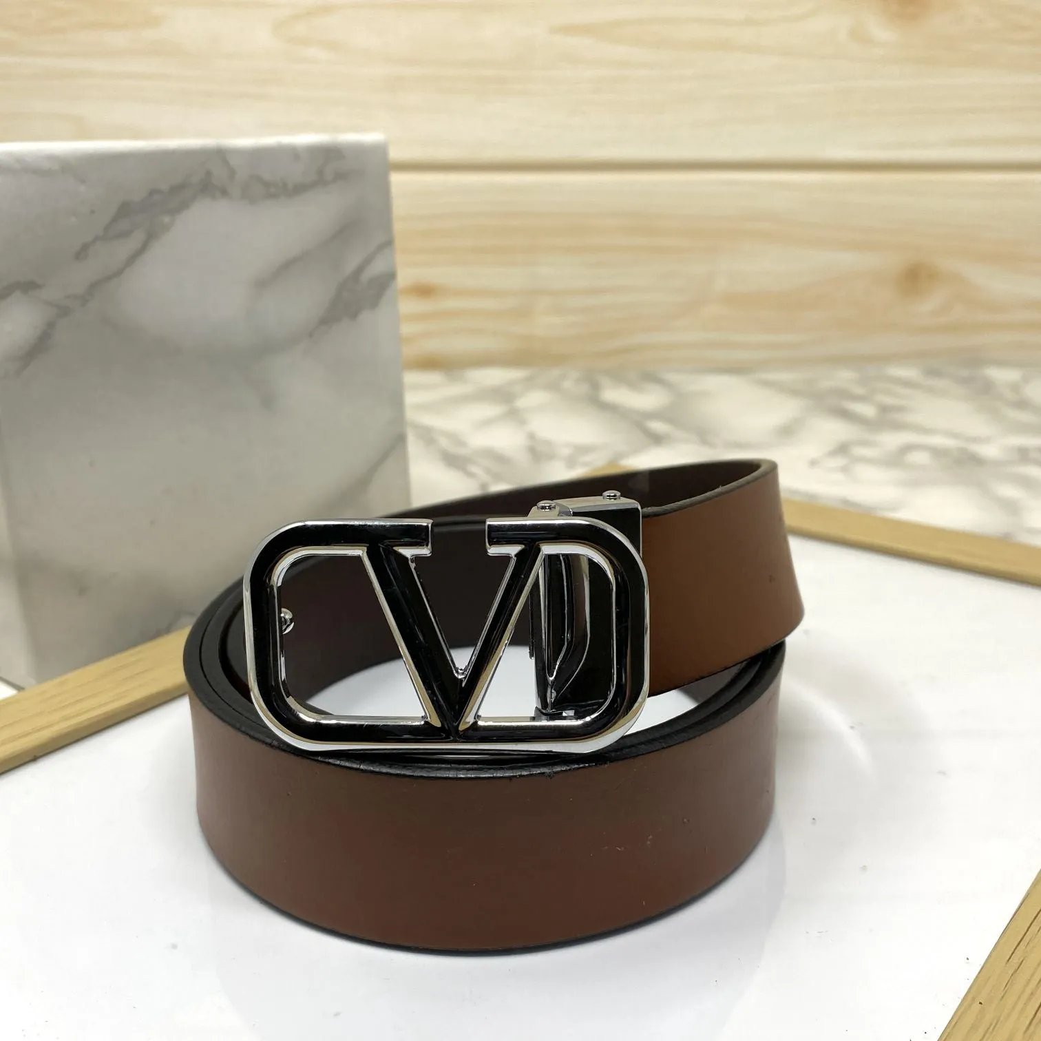 Casual V-Pattern Leather Strap Belt-JonasParamount