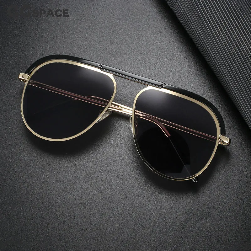 CCspace Unisex Full Rim Large Square Alloy UV400 Sunglasses 56363