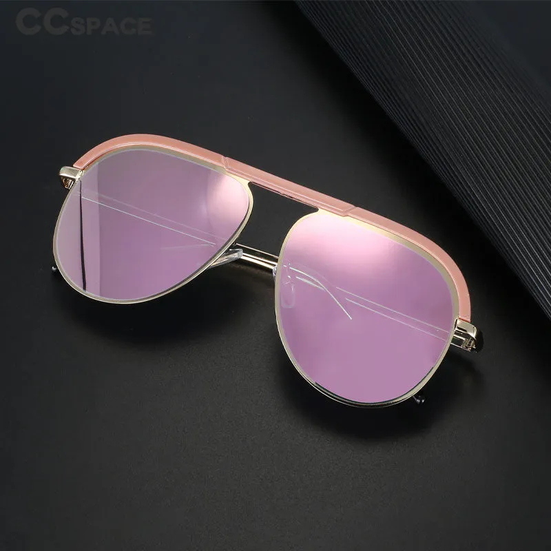 CCspace Unisex Full Rim Large Square Alloy UV400 Sunglasses 56363