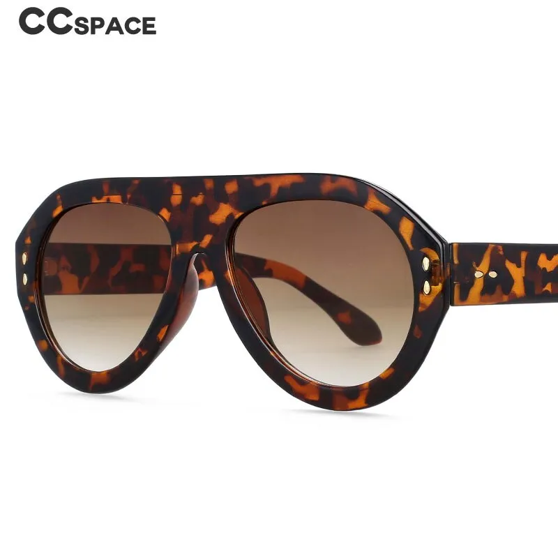 CCspace Women's Full Rim Oversized Square Oval Resin Frame Sunglasses 54235