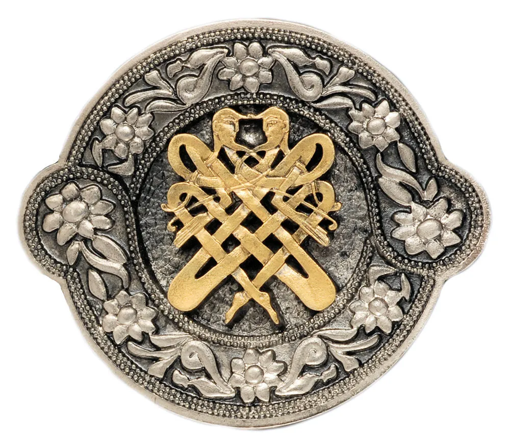 Celtic Crest Gold Silver Belt Buckle