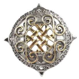 Celtic Shield Gold Silver Belt Buckle