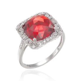 Classically Styled Passion Red Ring