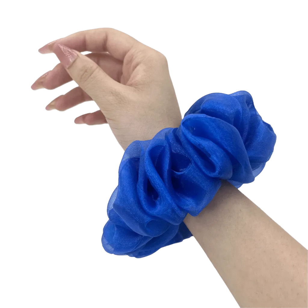 Cobalt Blue Organza Scrunchie