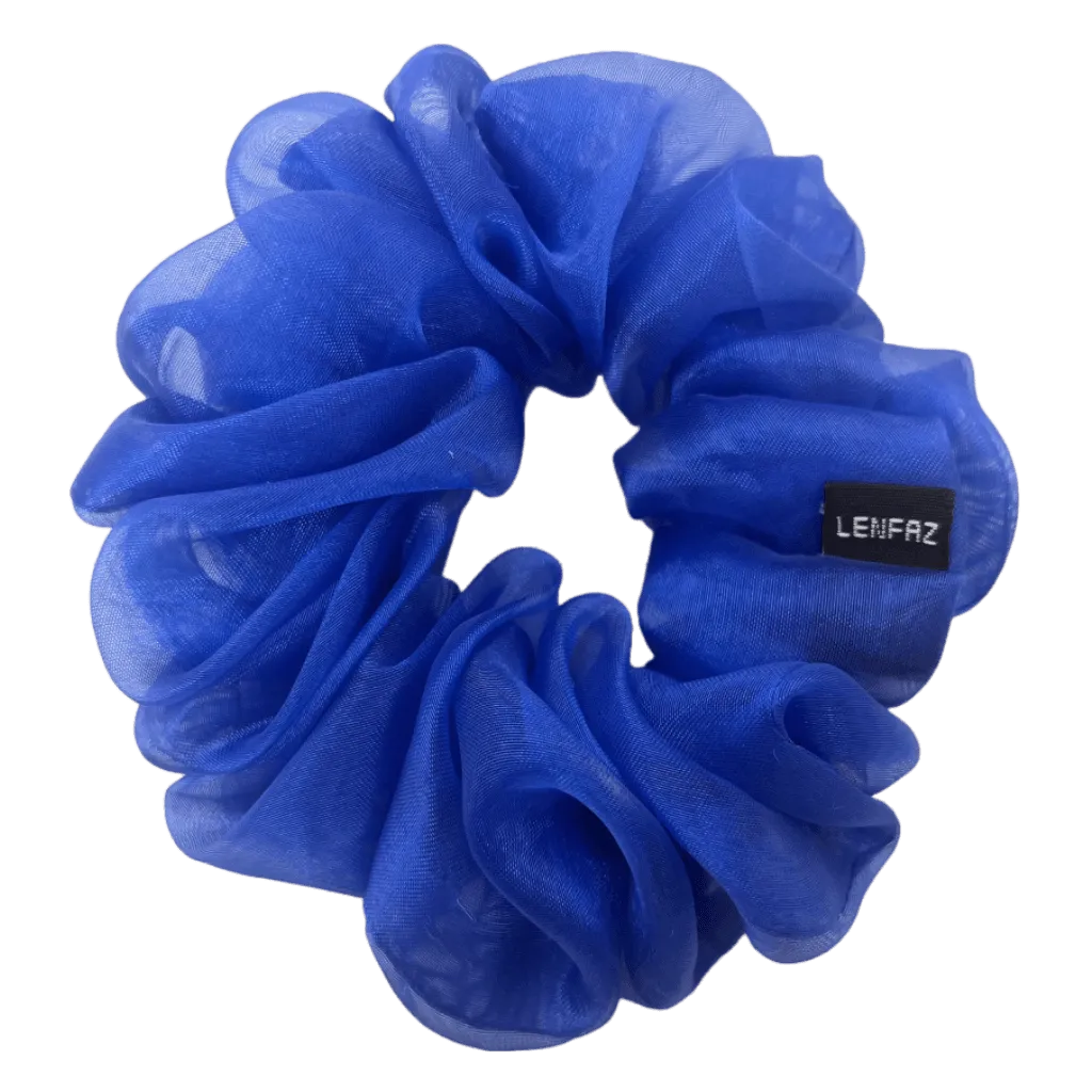 Cobalt Blue Organza Scrunchie