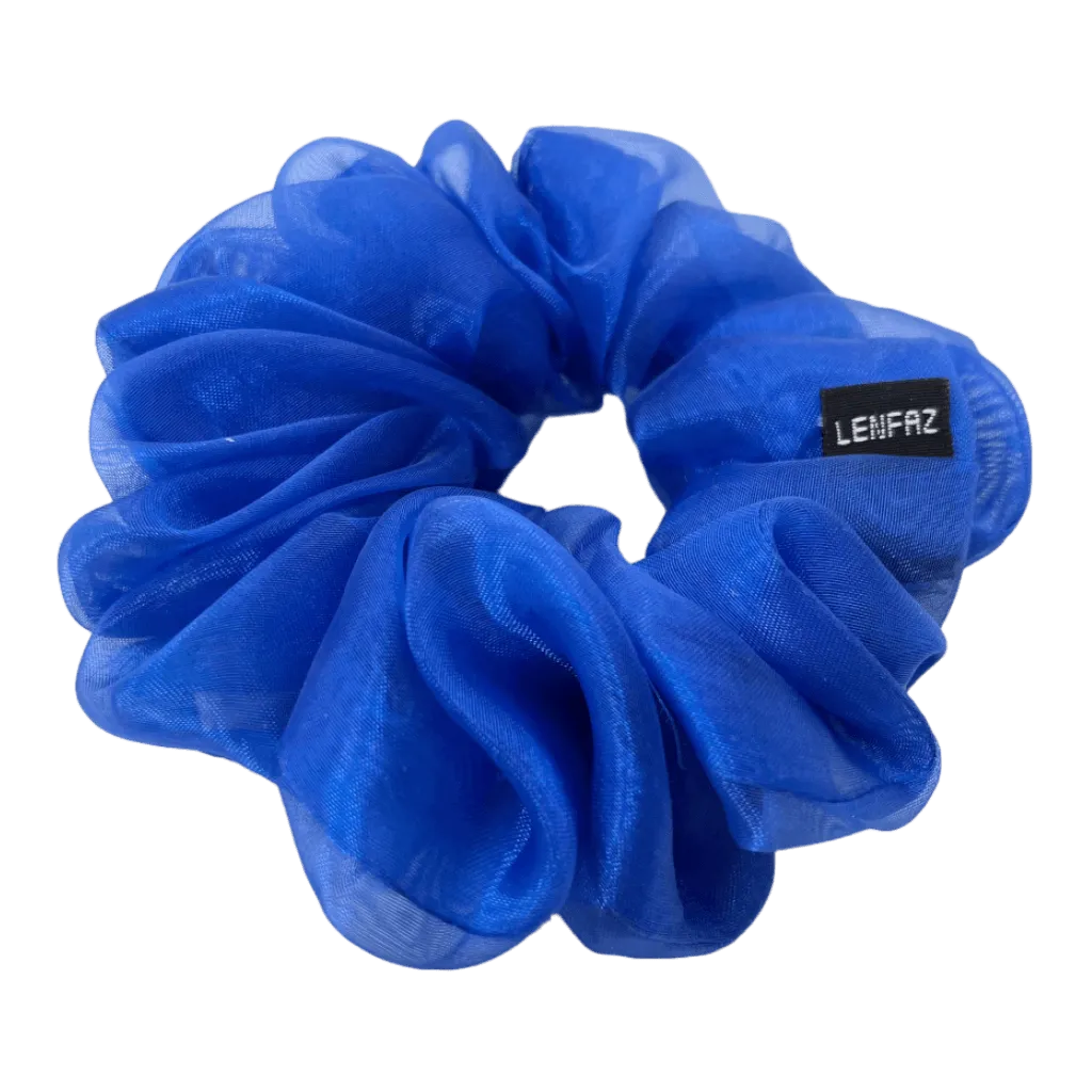 Cobalt Blue Organza Scrunchie