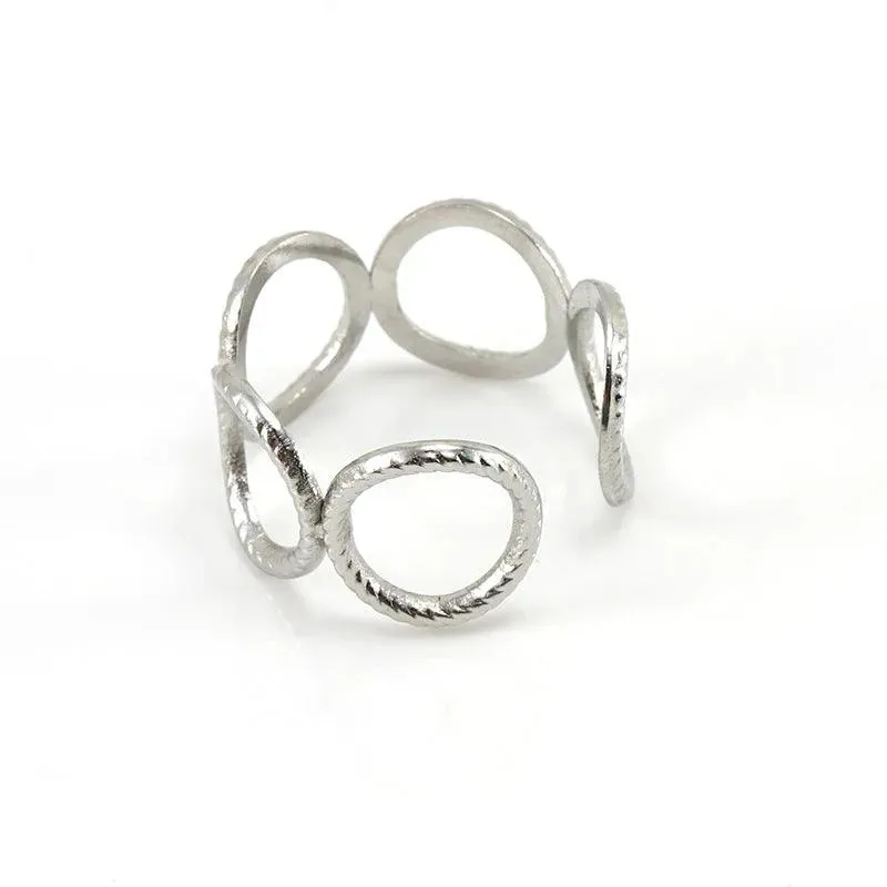 Contemporary Open Circle Stainless Steel Rings – Trendy Minimalist Design