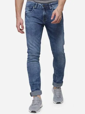 Cornet Blue Narrow Fit Solid Jeans | Greenfibre