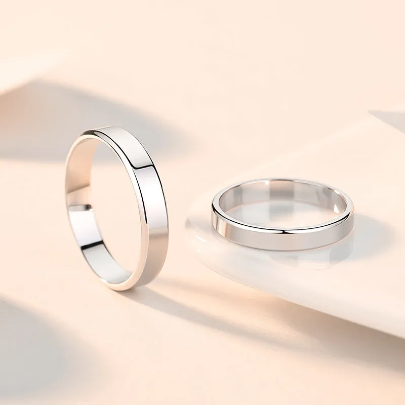 Custom Engraved Simple Matching Wedding Rings