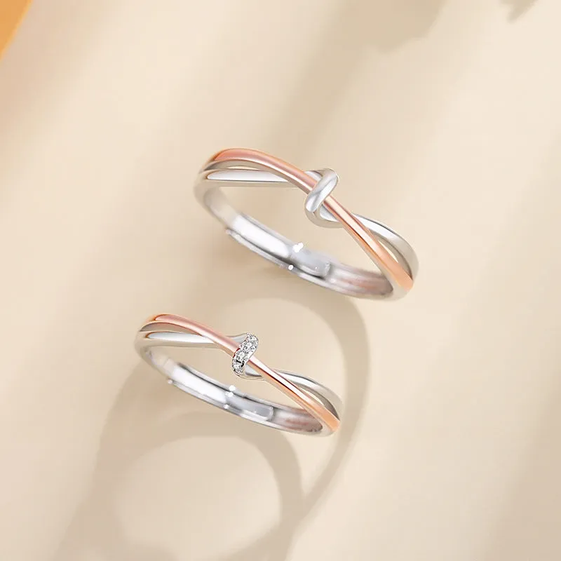 Cute Twisted Couple Wedding Rings for Two