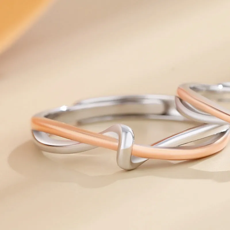 Cute Twisted Couple Wedding Rings for Two