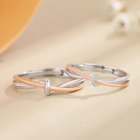 Cute Twisted Couple Wedding Rings for Two