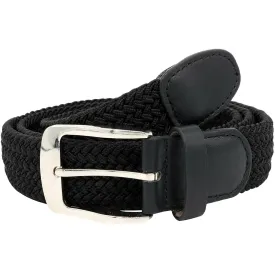 D555 Mens Simon Big & Tall Braided Stretch Belt - Black