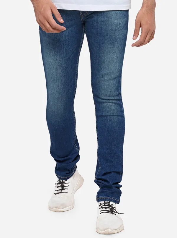 Dark Blue Washed Narrow Fit Jeans | Greenfibre