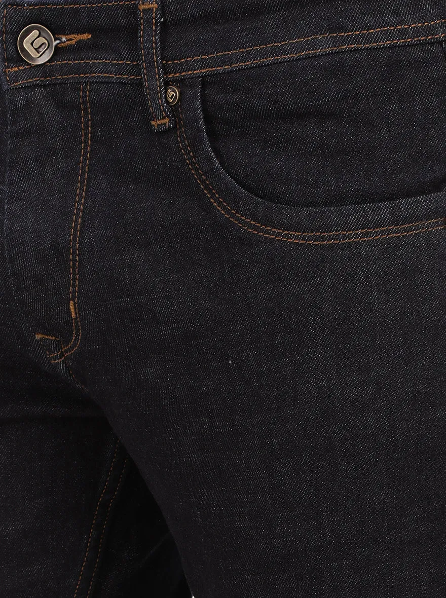 Dark Indigo Blue Solid Narrow Fit Jeans | Greenfibre