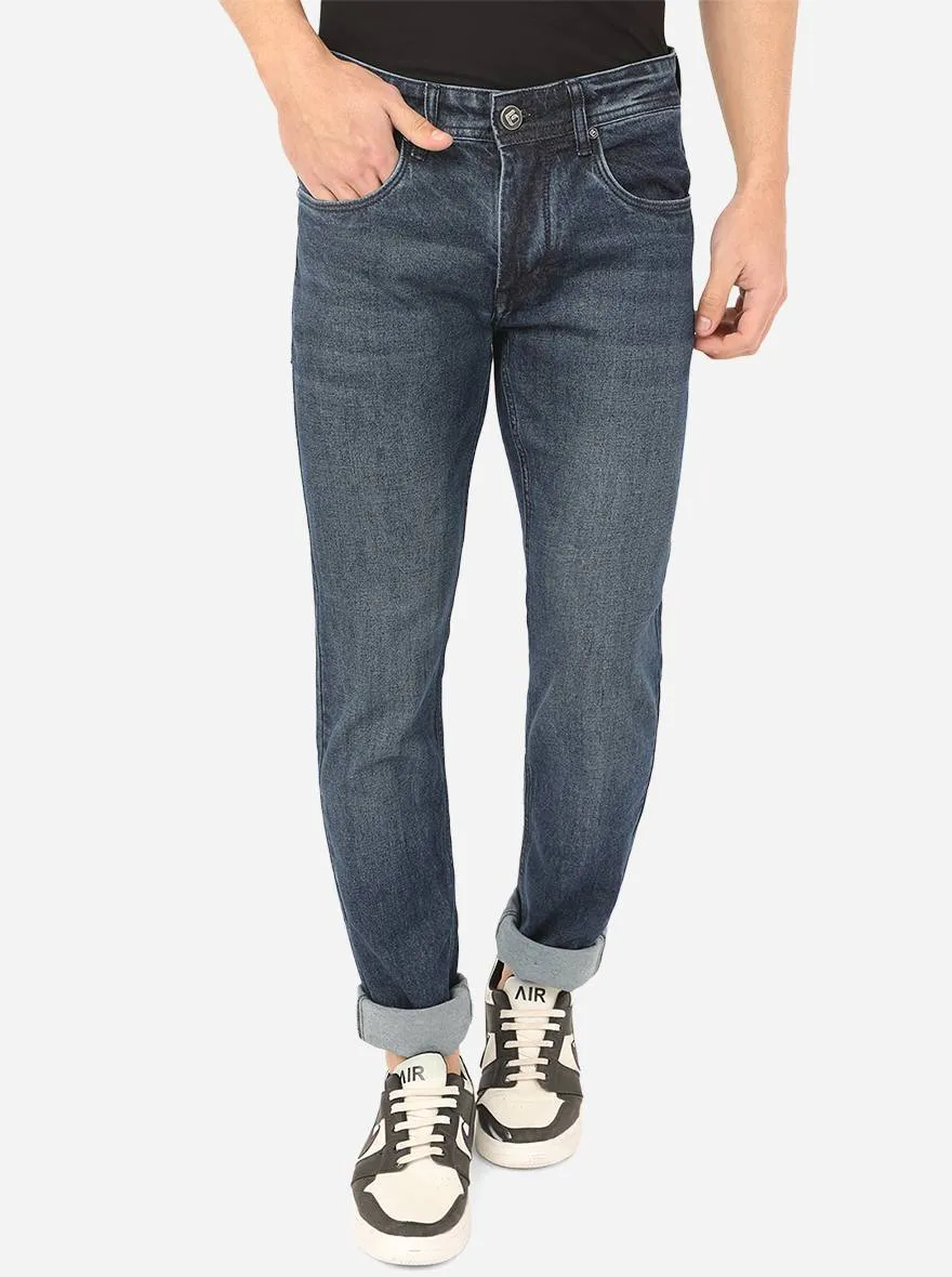 Denim Blue Washed Narrow Fit Jeans | Greenfibre