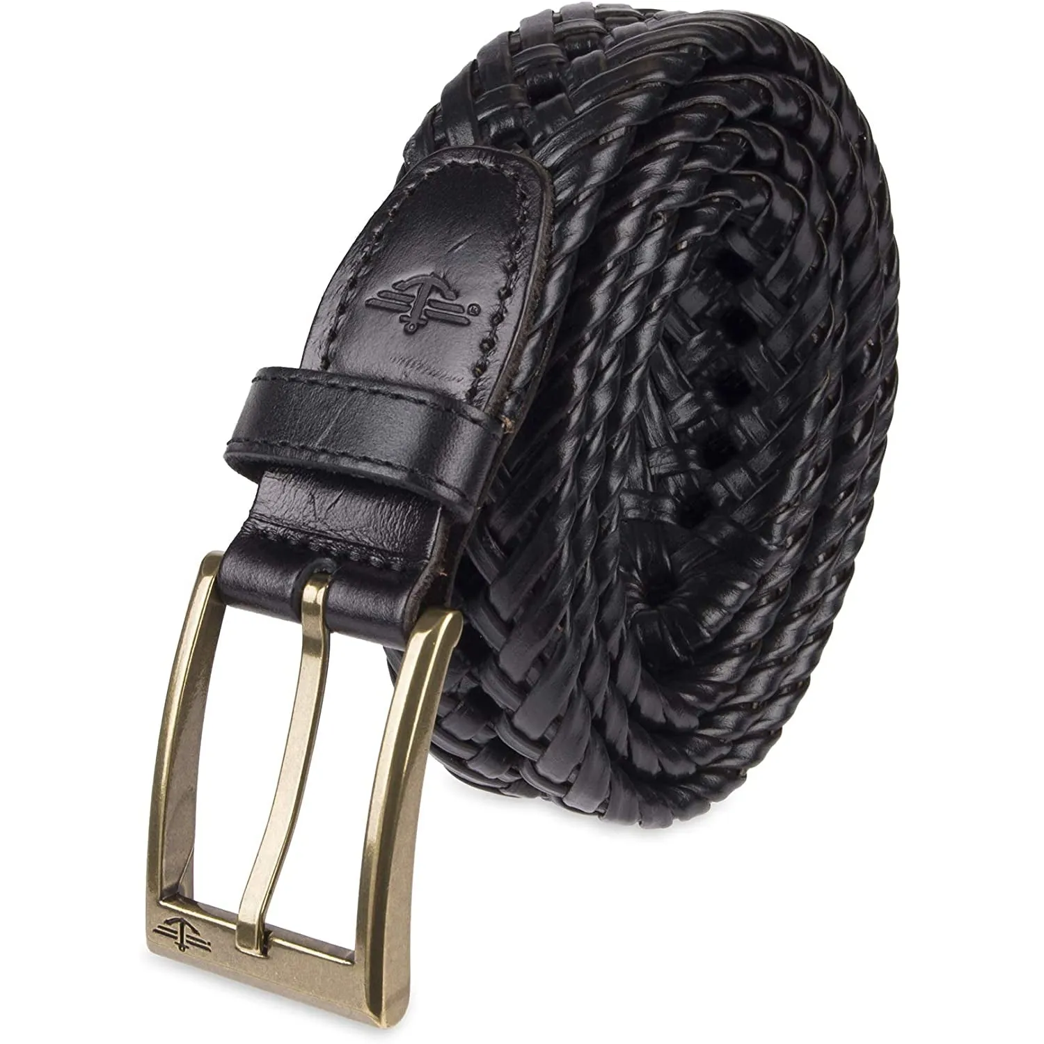 Dockers Men's Leather Braided Casual and Dress Belt | Color Black Glazed