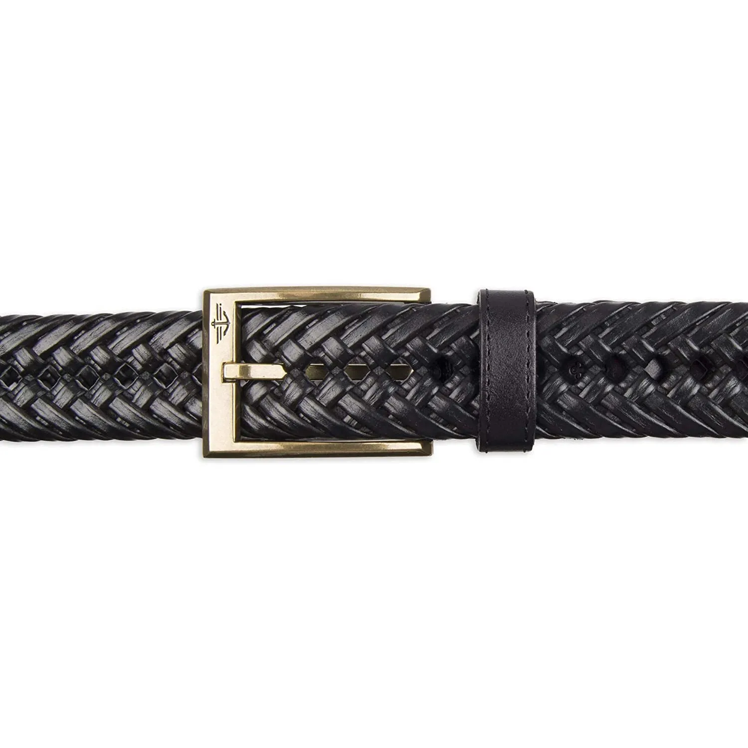 Dockers Men's Leather Braided Casual and Dress Belt | Color Black Glazed