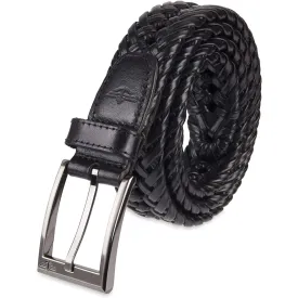 Dockers Men's Leather Braided Casual and Dress Belt | Color Black Leather