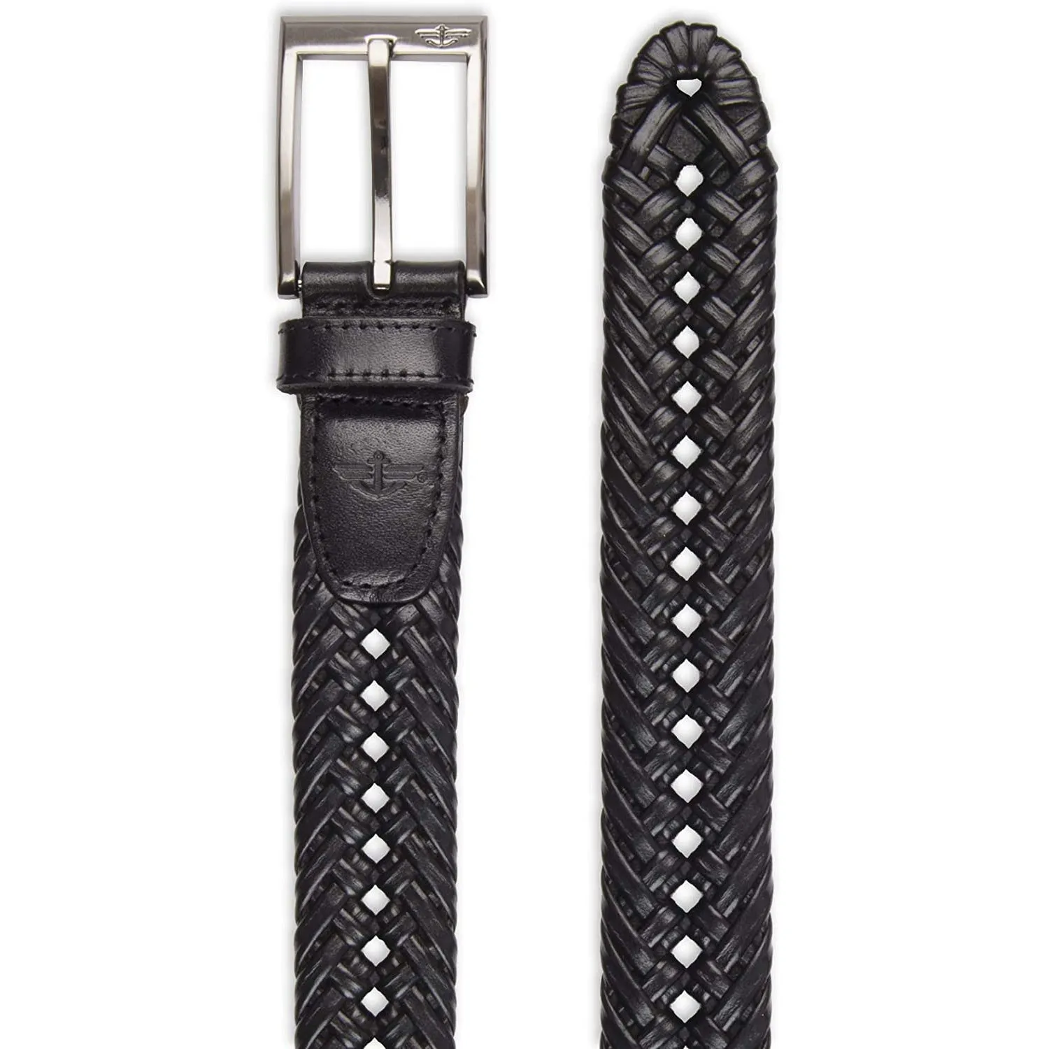 Dockers Men's Leather Braided Casual and Dress Belt | Color Black Leather