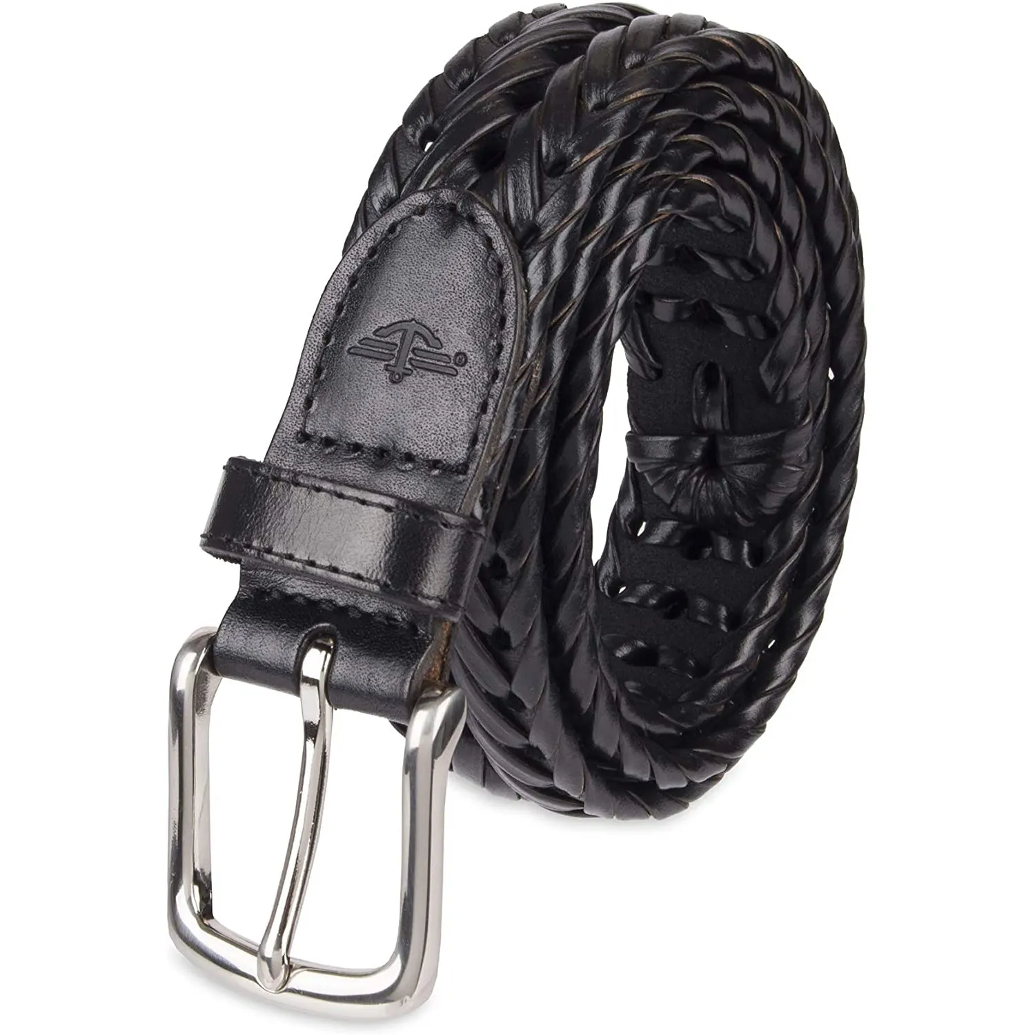 Dockers Men's Leather Braided Casual and Dress Belt | Color Black Woven